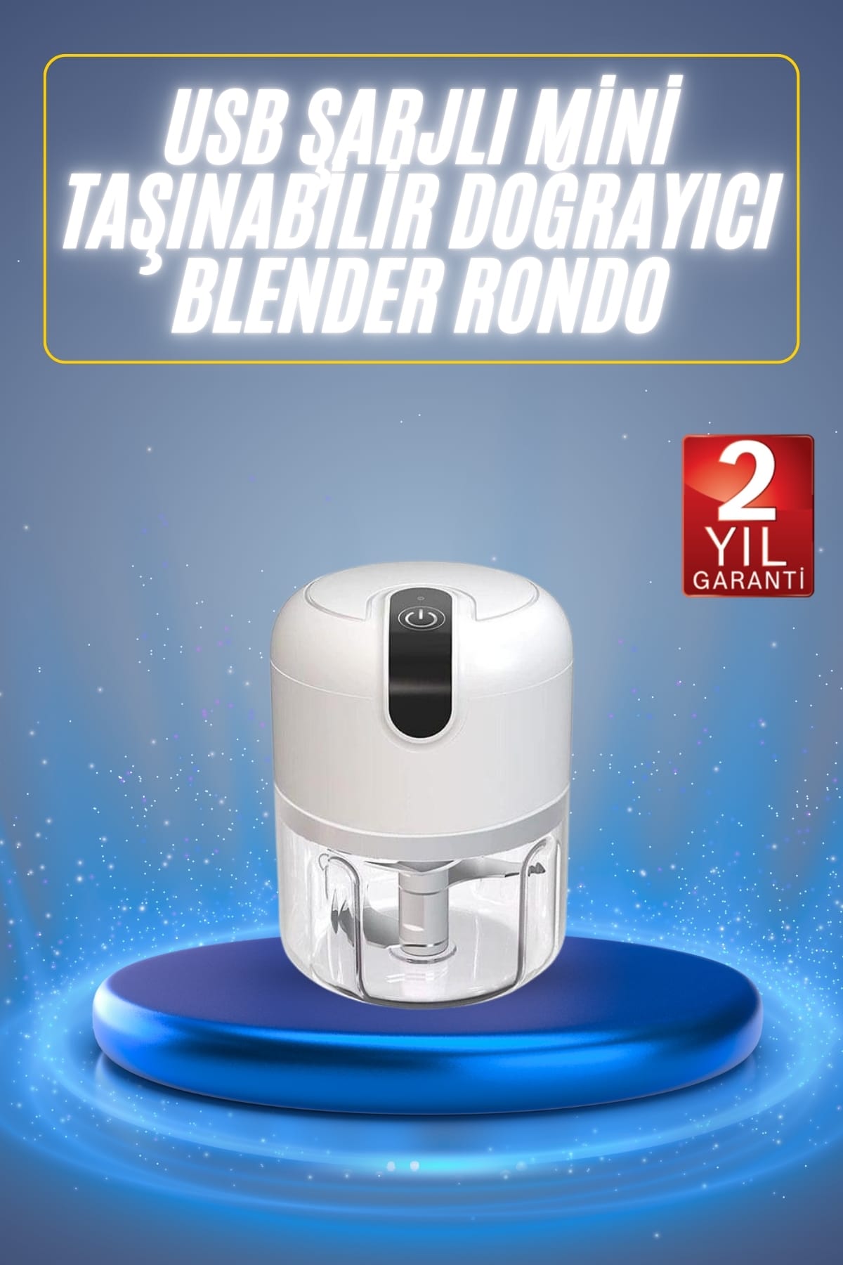 1-156 Mini El Rondosu Şarjlı Doğrayıcı Taşınabilir Rondo Blender 250 ML - Vipsepet - Görsel 1