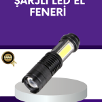 Şarjlı Mini LED El Feneri 2000 Lümen Su Geçirmez - Vipsepet