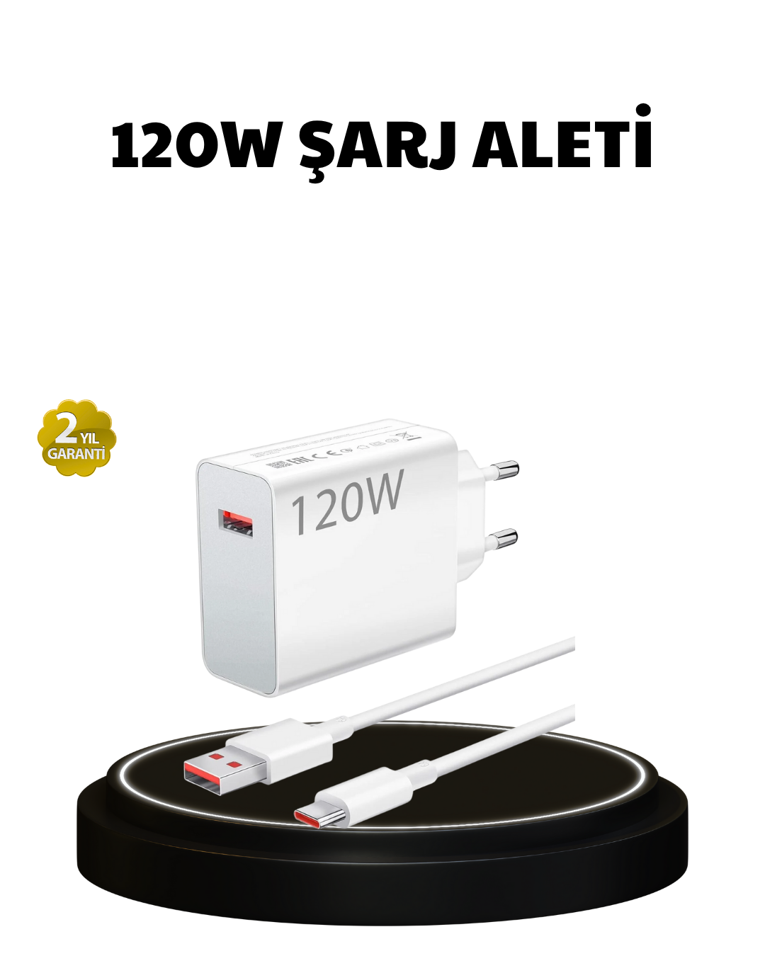 1-159 120W Ultra Hızlı Şarj Adaptörü USB-C Destekli Güçlü Şarj Teknolojisi - Vipsepet - Görsel 1