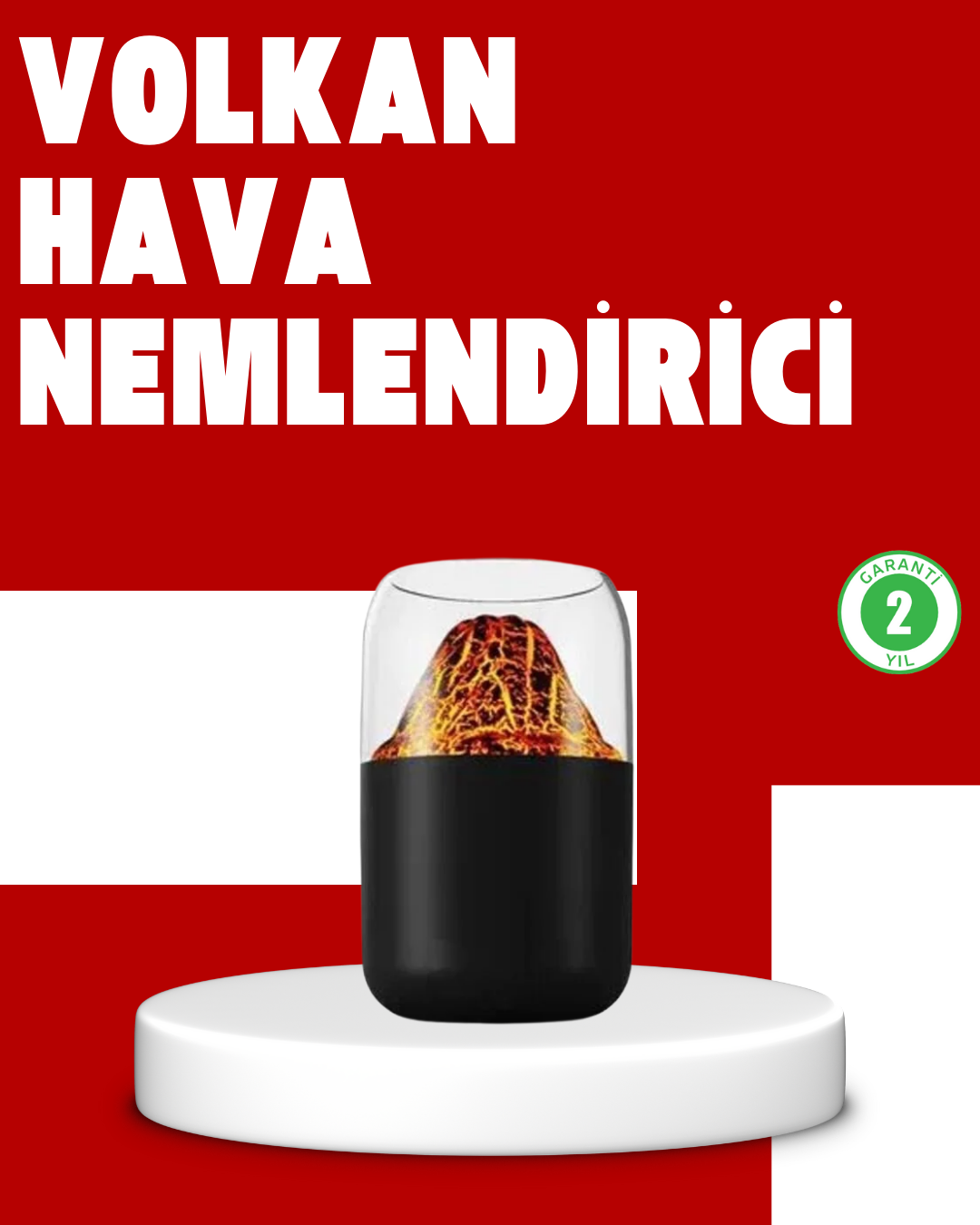 1-16 Volkanik Tasarımlı LED Işıklı Ultrasonik Nemlendirici - Vipsepet - Görsel 1