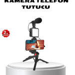 Video Çekim Kiti Tripod LED Işık Harici Mikrofon ve Bluetooth Kumanda Seti - vipsepet