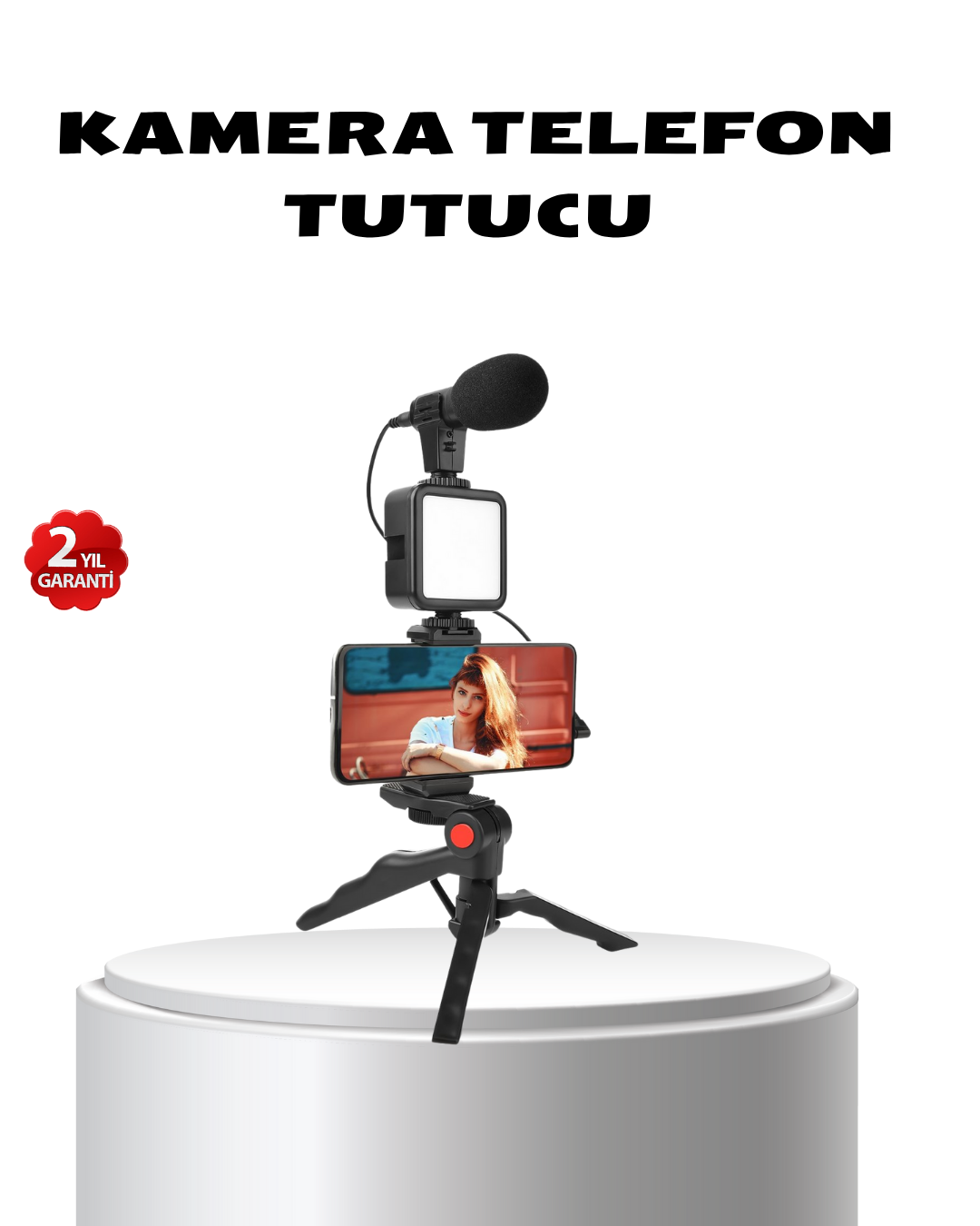 1-160 Video Çekim Kiti Tripod LED Işık Harici Mikrofon ve Bluetooth Kumanda Seti - vipsepet - Görsel 1