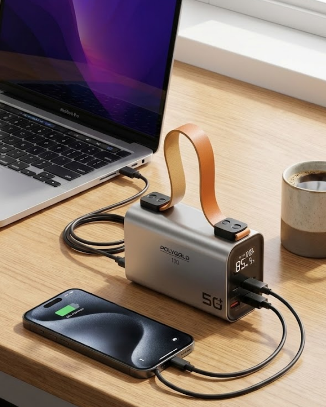 1-164 50000 mAh Powerbank Süper Hızlı Şarj LED Dijital Göstergeli Taşınabilir Şarj Cihazı - vipsepet - Görsel 1