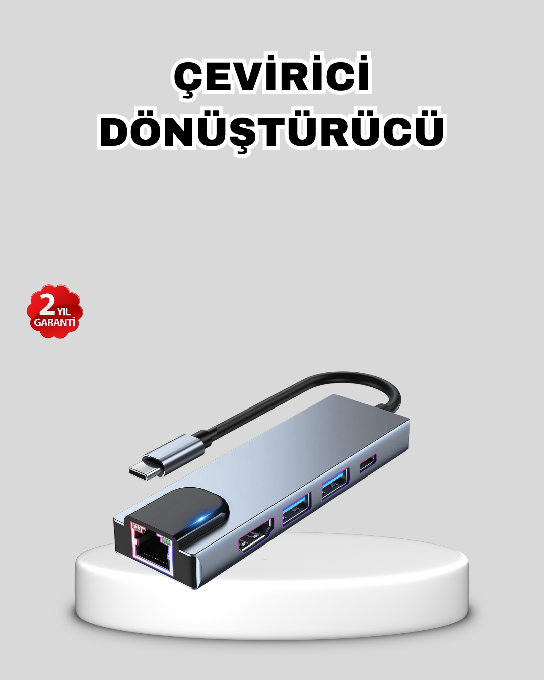 1-166 Type-C Çoklu Dönüştürücü – Alüminyum Gövde, Hızlı Veri Aktarımı ve Şarj Desteği - Vipsepet - Görsel 1