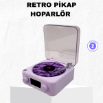 Retro Pikap Hoparlör Bluetooth AUX USB Type-C Projektörlü 360° Sesli Taşınabilir - Vipsepet