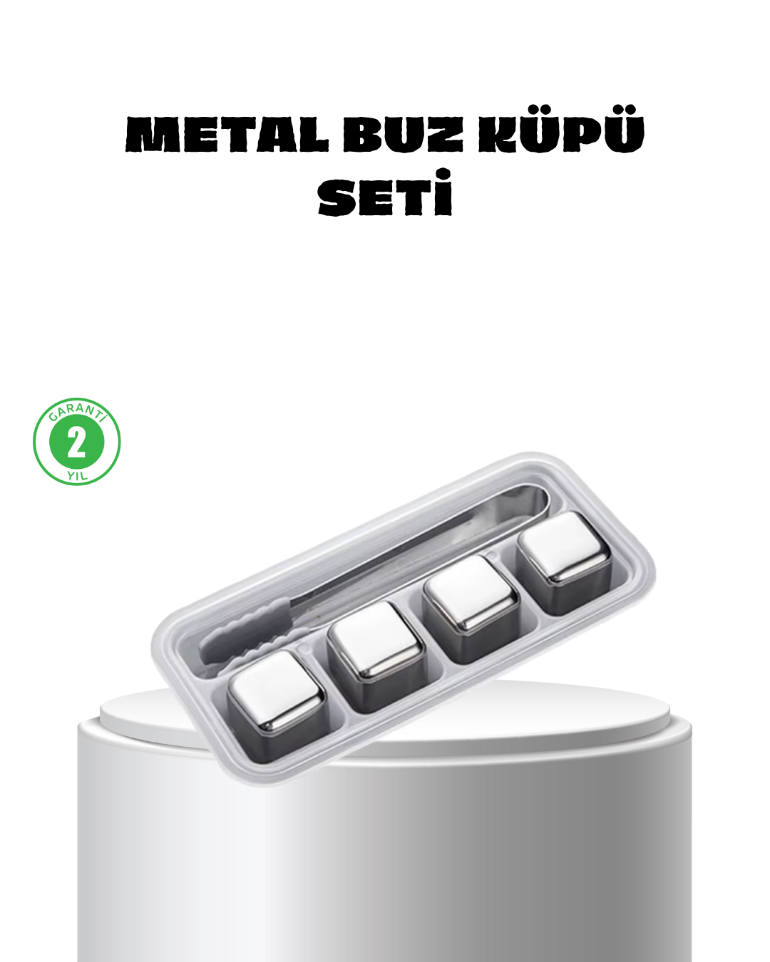 1-17 Paslanmaz Çelik Metal Buz Küpü Seti Sulandırmadan Soğutma ve Klips Dahil - Vipsepet - Görsel 1