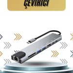 8 Portlu Macbook Çevirici Type C Hub  SD TF USB Çoğaltıcı Ethernet - Vipsepet