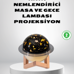 USB Projeksiyon Gece Lambası ve Hava Nemlendirici – Aromaterapi Destekli, Taşınabilir Mini - Vipsepet