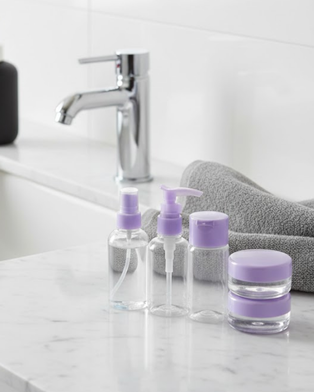1-175 5 Parça Seyahat Banyo Seti 30 ml Şeffaf Taşınabilir Şişe Seti - Vipsepet - Görsel 1