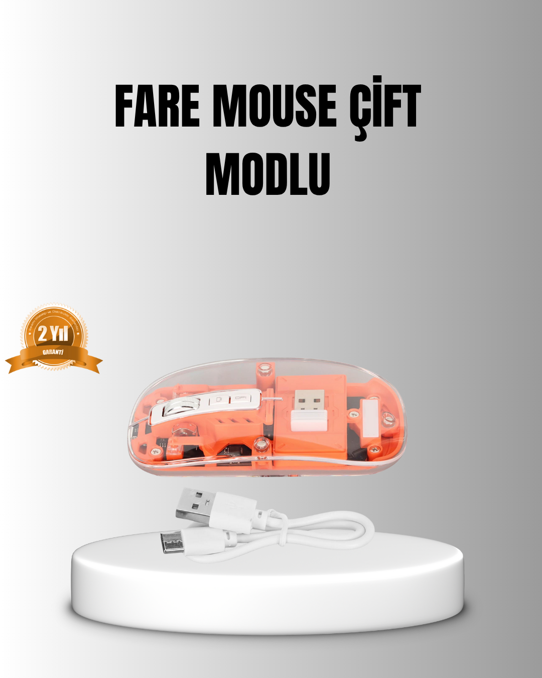 1-184 Çift Modlu Kablosuz Bluetooth 5.0 + 2.4GHz Mouse – 3 Cihaz Bağlantılı, Hızlı Geçiş Düğmeli - Vipsepet - Görsel 1