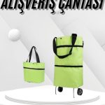 Katlanabilir Tekerlekli Pazar Market Çarşı Arabası Market Alışveriş Çantası - Vipsepet