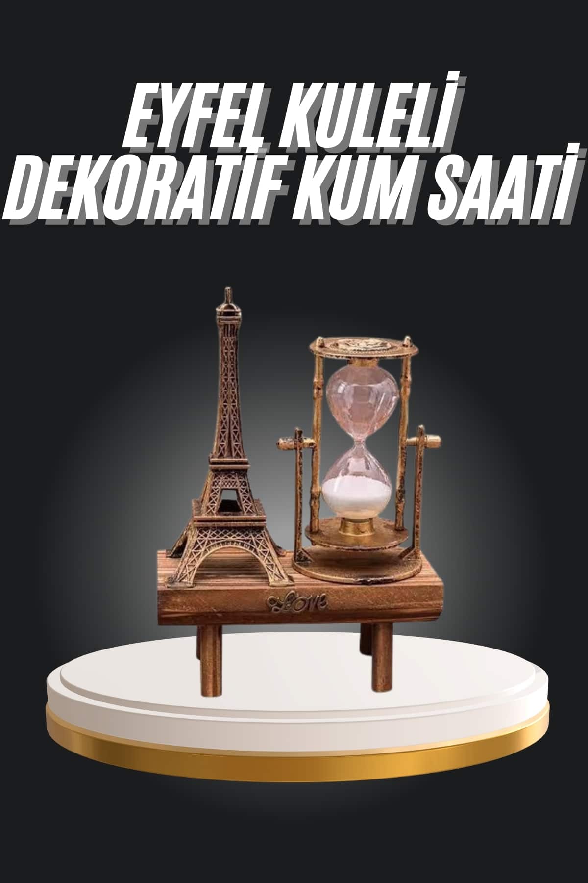 1-192 Eyfel Kuleli Kum Saati Dekoratif Hediyelik Eşya Retro Eyfel Kulesi - Vipsepet - Görsel 1