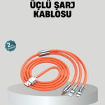 ÜÇLÜ Şarj Kablosu – Yüksek Hızlı, Dayanıklı ve Uzun Ömürlü - Vipsepet