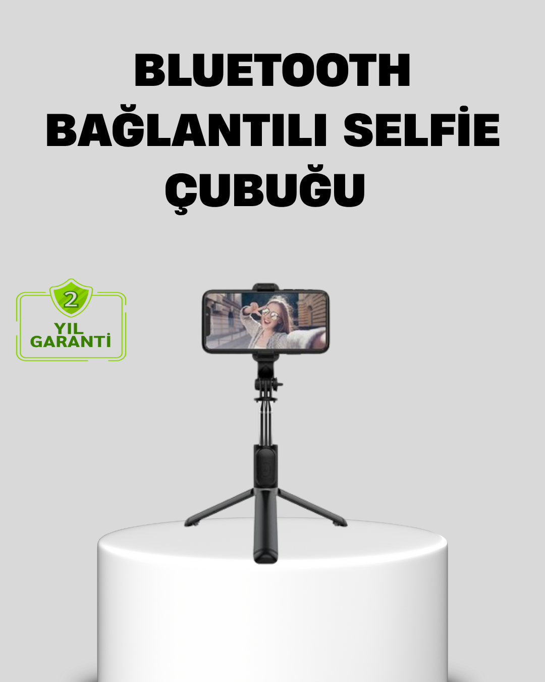 1-199 Bluetooth Selfie Çubuğu – 360° Dönebilen Başlık, Kablosuz Bağlantı - Vipsepet - Görsel 1