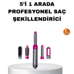 5’i 1 Arada Saç Şekillendirme Seti Negatif İyon Teknolojili ve Hızlı Kurutmalı - Vipsepet