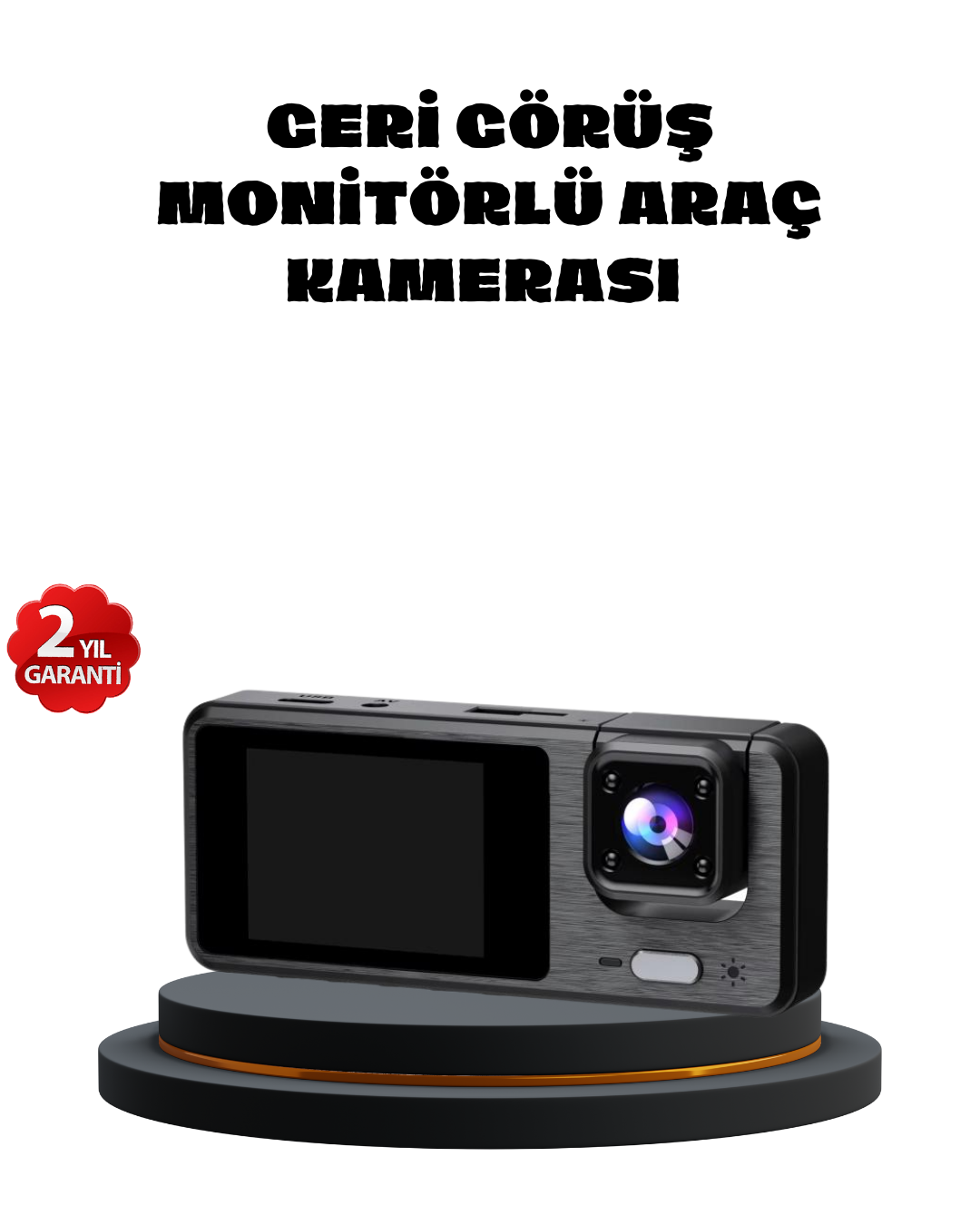 1-200 3 Kameralı Araç DVR 1080P Ön + HD Arka + İç Kamera Döngü Kayıt 2’’ Ekran - Vipsepet - Görsel 1