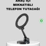 Katlanır Manyetik Araç İçi Telefon Tutucu – 360° Dönebilen, MagSafe Uyumlu, Güçlü Mıknatıslı Tasarım - Vipsepet