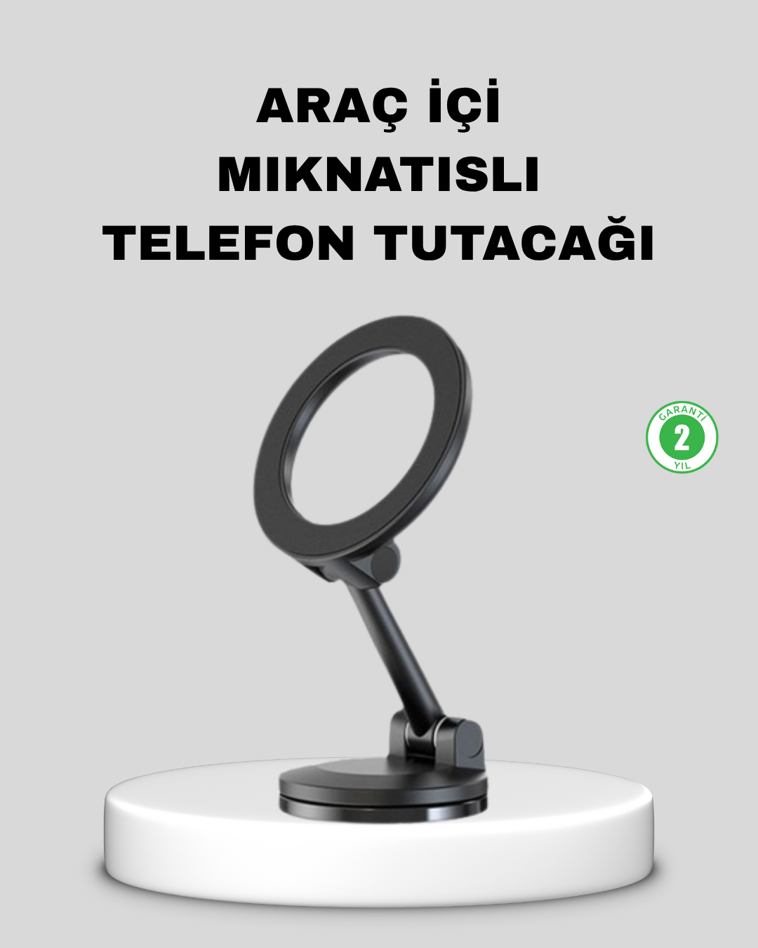 1-203 Katlanır Manyetik Araç İçi Telefon Tutucu – 360° Dönebilen, MagSafe Uyumlu, Güçlü Mıknatıslı Tasarım - Vipsepet - Görsel 1
