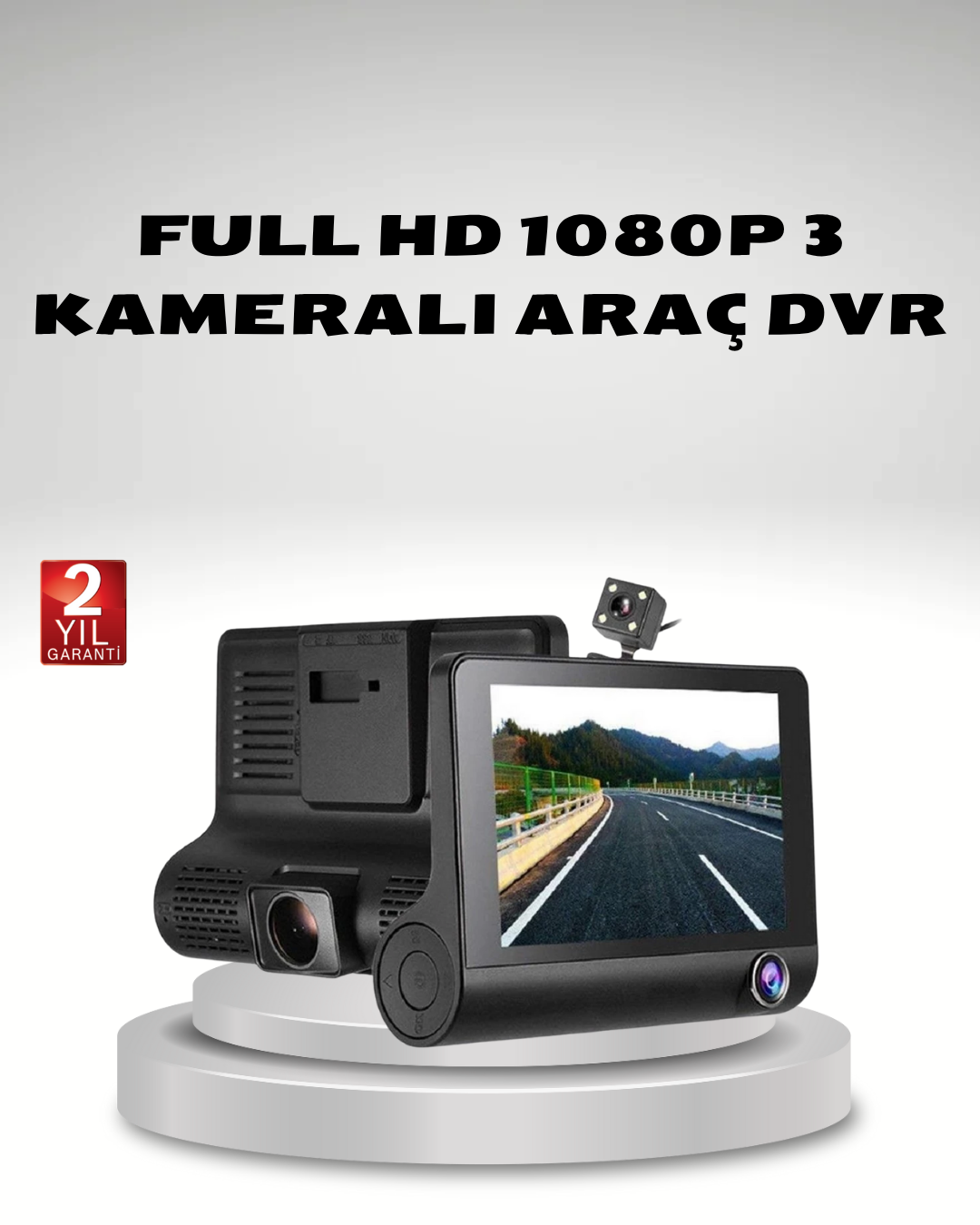 1-225 Araç Kamerası 3’lü Full HD DVR 1080P Gece Görüşlü ve G-Sensörlü - Vipsepet - Görsel 1