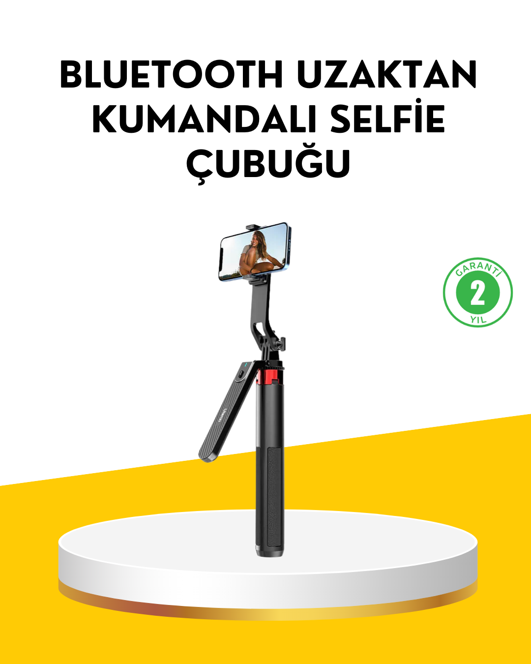 1-226 Tripodlu Selfie Çubuğu Uzaktan Kumandalı Canlı Yayın Uyumlu - Vipsepet - Görsel 1