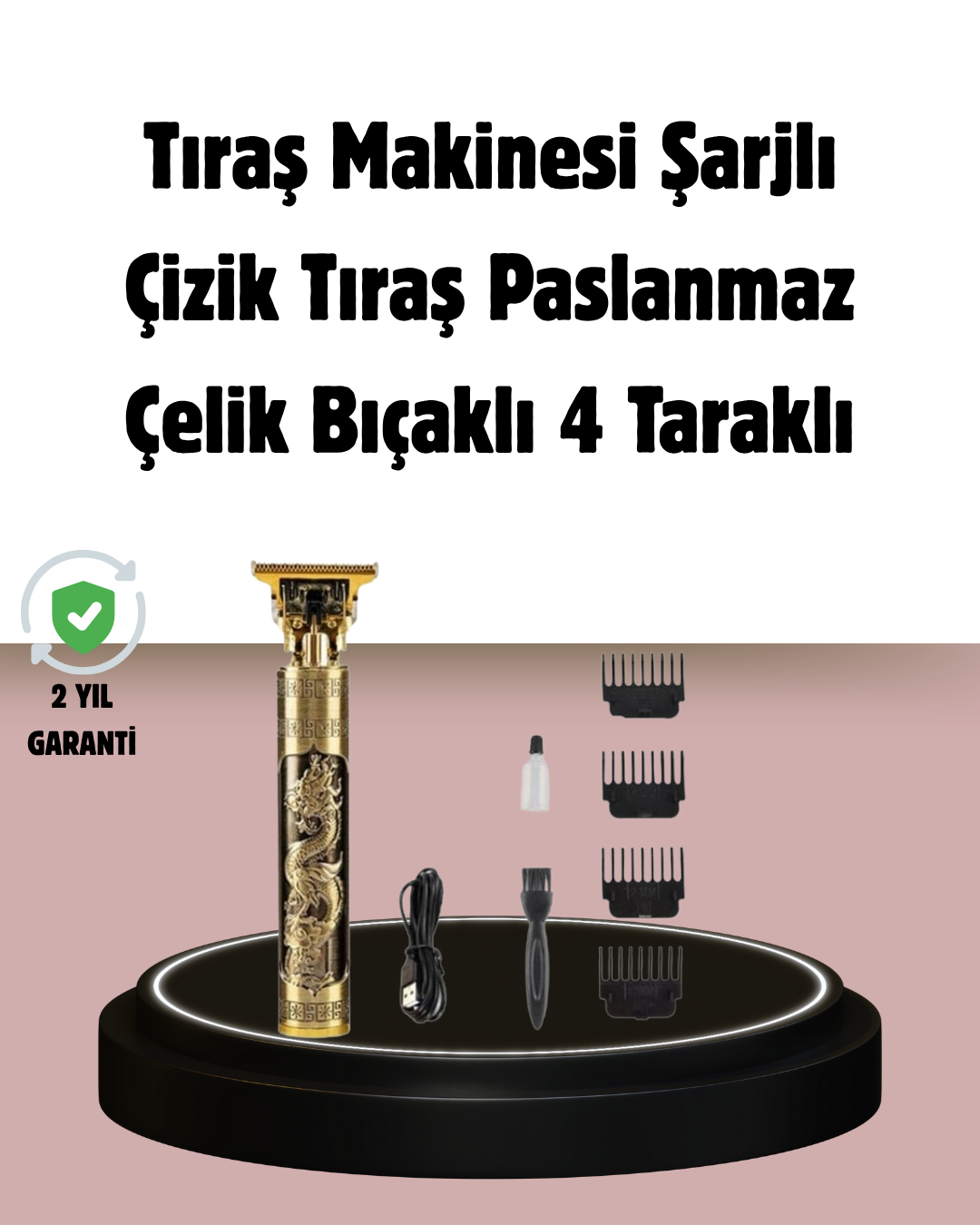 1-24 Şarjlı Titanyum Bıçaklı Saç Kesme Makinesi - vipsepet - Görsel 1