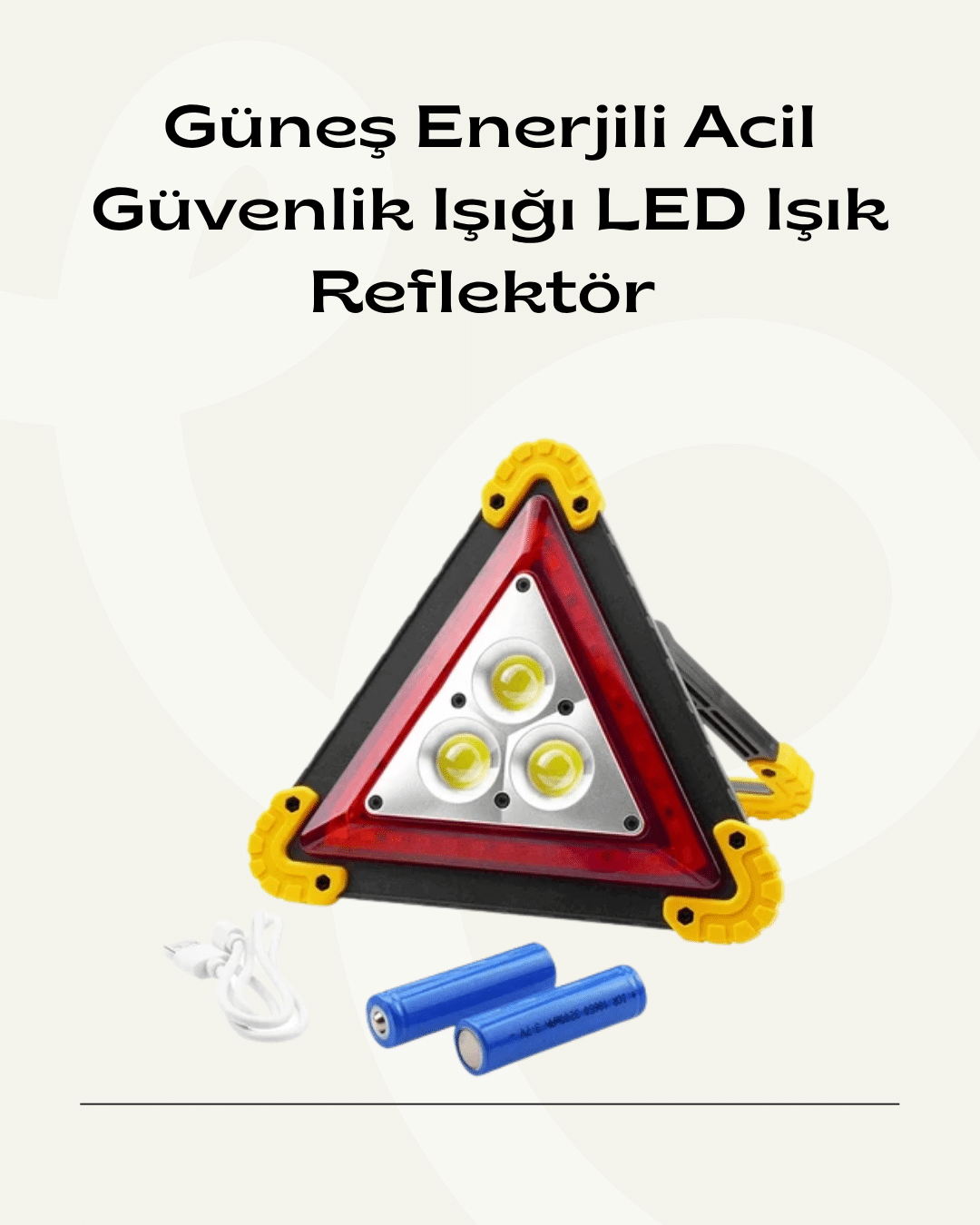 1-24 Solar Şarjlı Üçgen LED Park ve İkaz Lambası - Vipsepet - Görsel 1