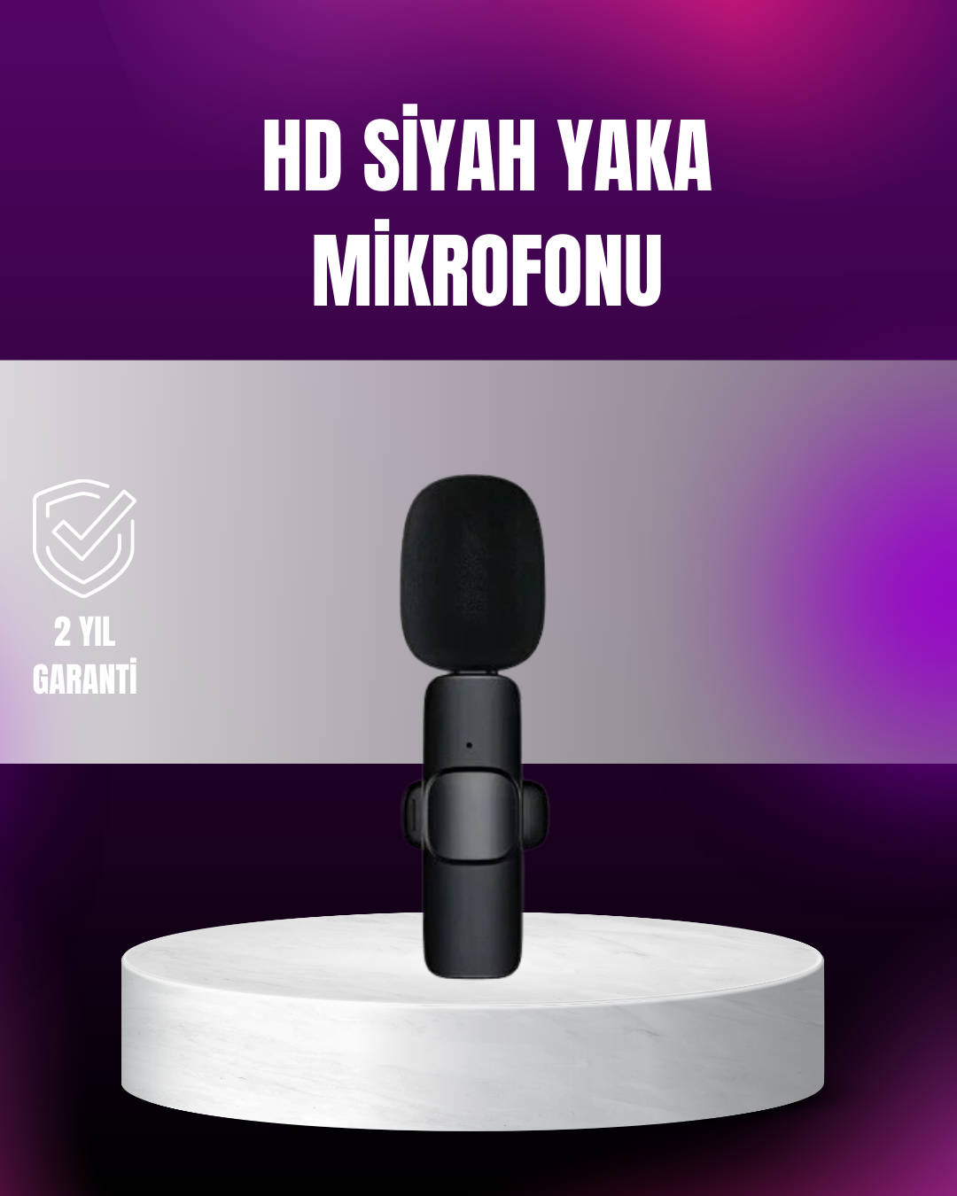1-241 iPhone Uyumlu Çift Mikrofonlu Kablosuz Yaka Seti Profesyonel Ses - vipsepet - Görsel 1