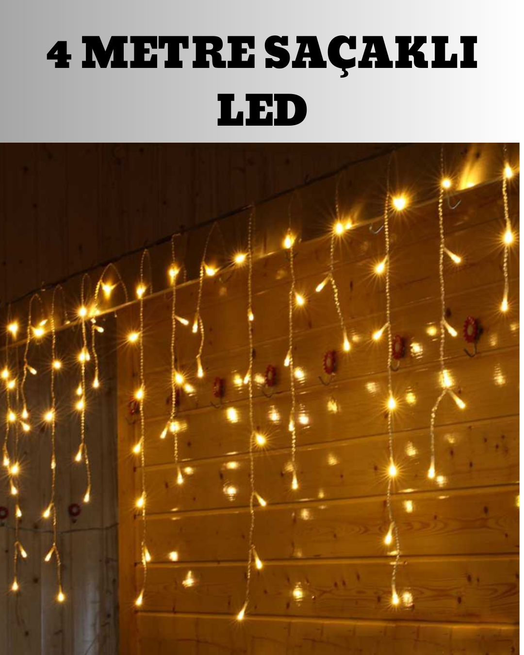 1-242 4 Metre Şelale Led Işık Perdesi Dekoratif - Vipsepet - Görsel 1