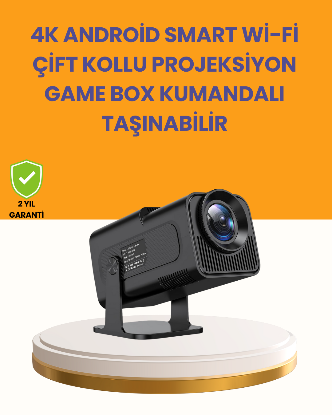 1-25 HCS350pro 1080P Full HD Taşınabilir Android Projektör - Vipsepet - Görsel 1