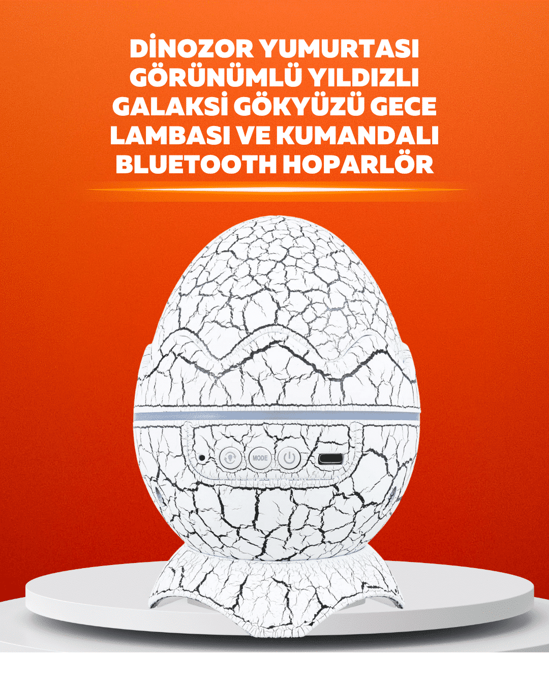 1-25 Dinozor Yumurtası Tasarımlı Projektörlü Gece Lambası - Vipsepet - Görsel 1