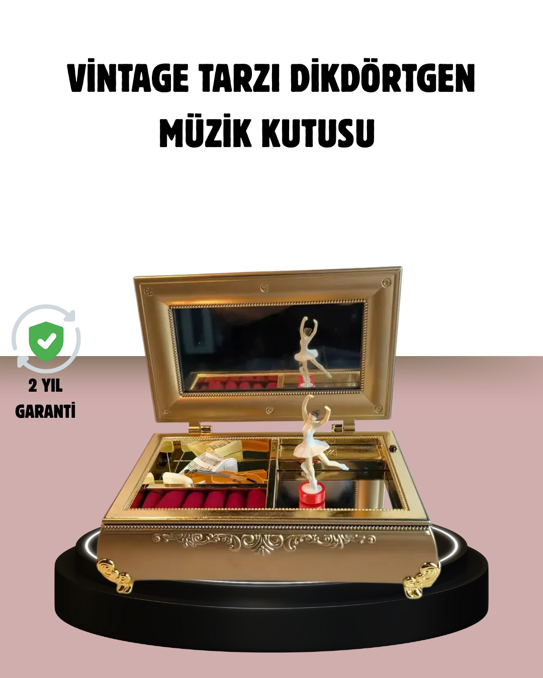 1-25 Balerinli Müzikli Takı Kutusu Piyano Tasarım Kız Çocuk Hediyelik - Lisinya - Görsel 1