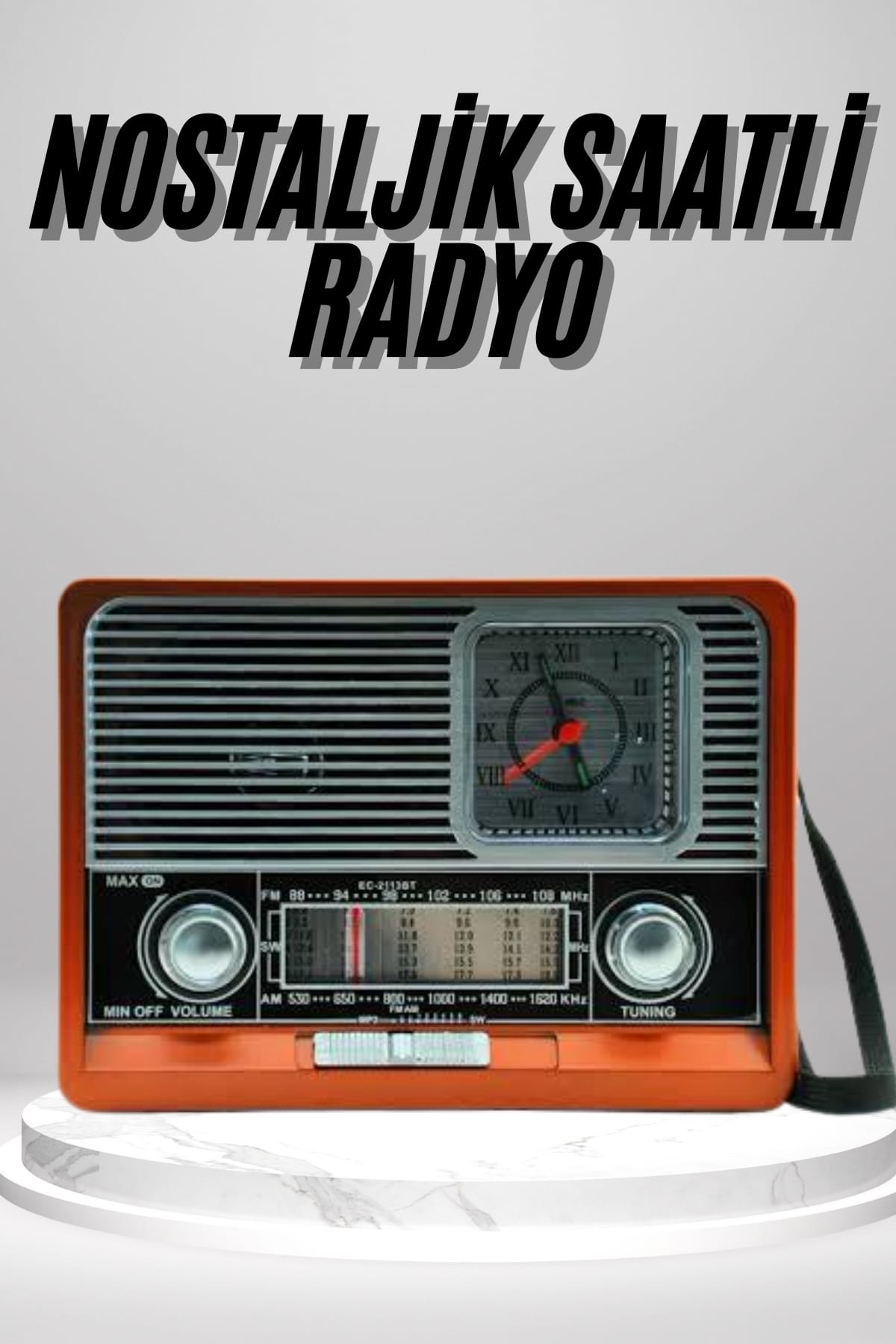 1-26 Nostaljik Vintage Radyo Taşınabilir Bluetooth Bağlantılı Hoparlör Radyo - Vipsepet - Görsel 1