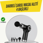 Mini Masaj Tabancası 4 Başlık 6 Hız Ayarlı - Vipsepet