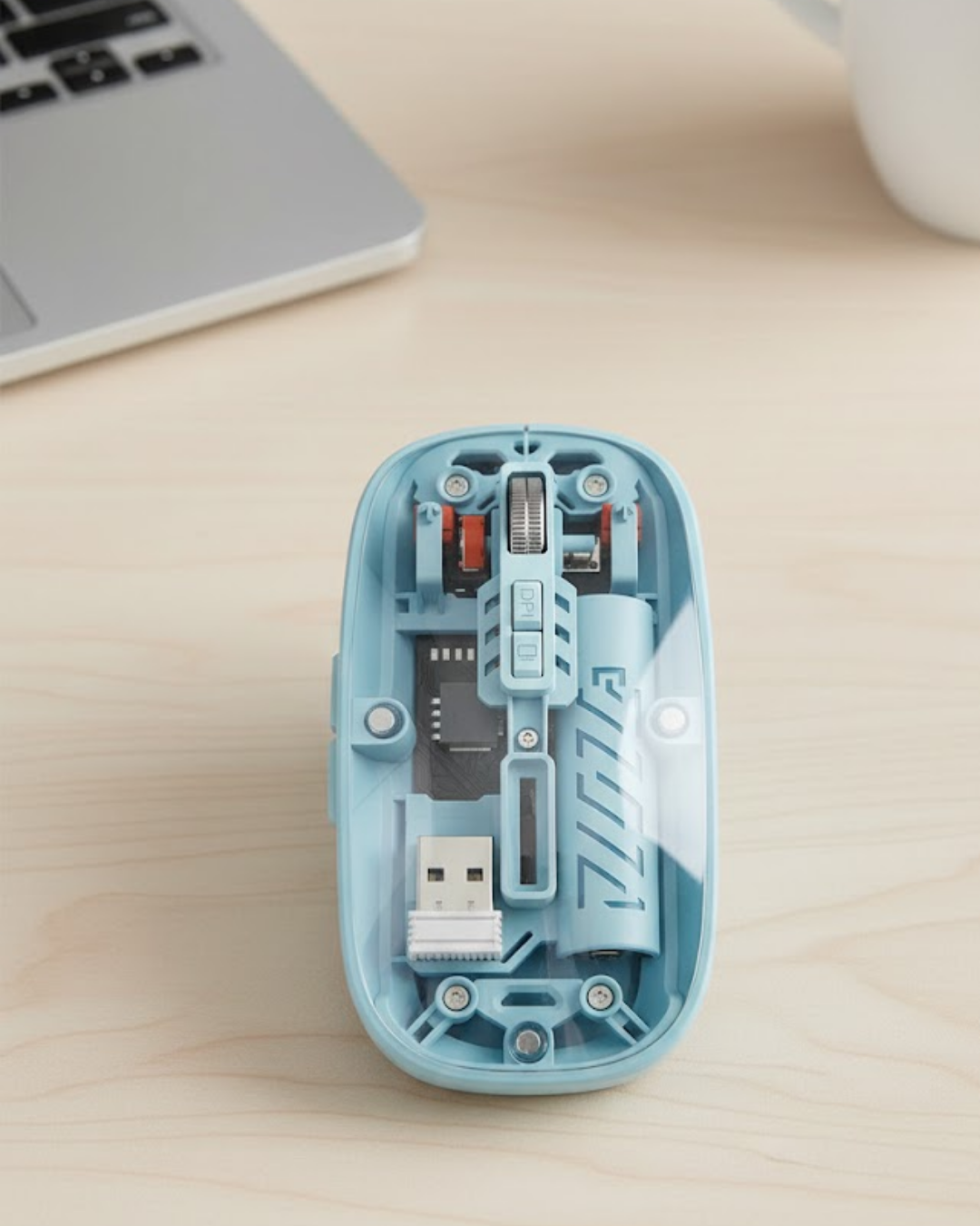 1-27 Bluetooth 5.2 ve 2.4G USB Kablosuz Mouse Pilli Mavi Tasarım - Vipsepet - Görsel 1