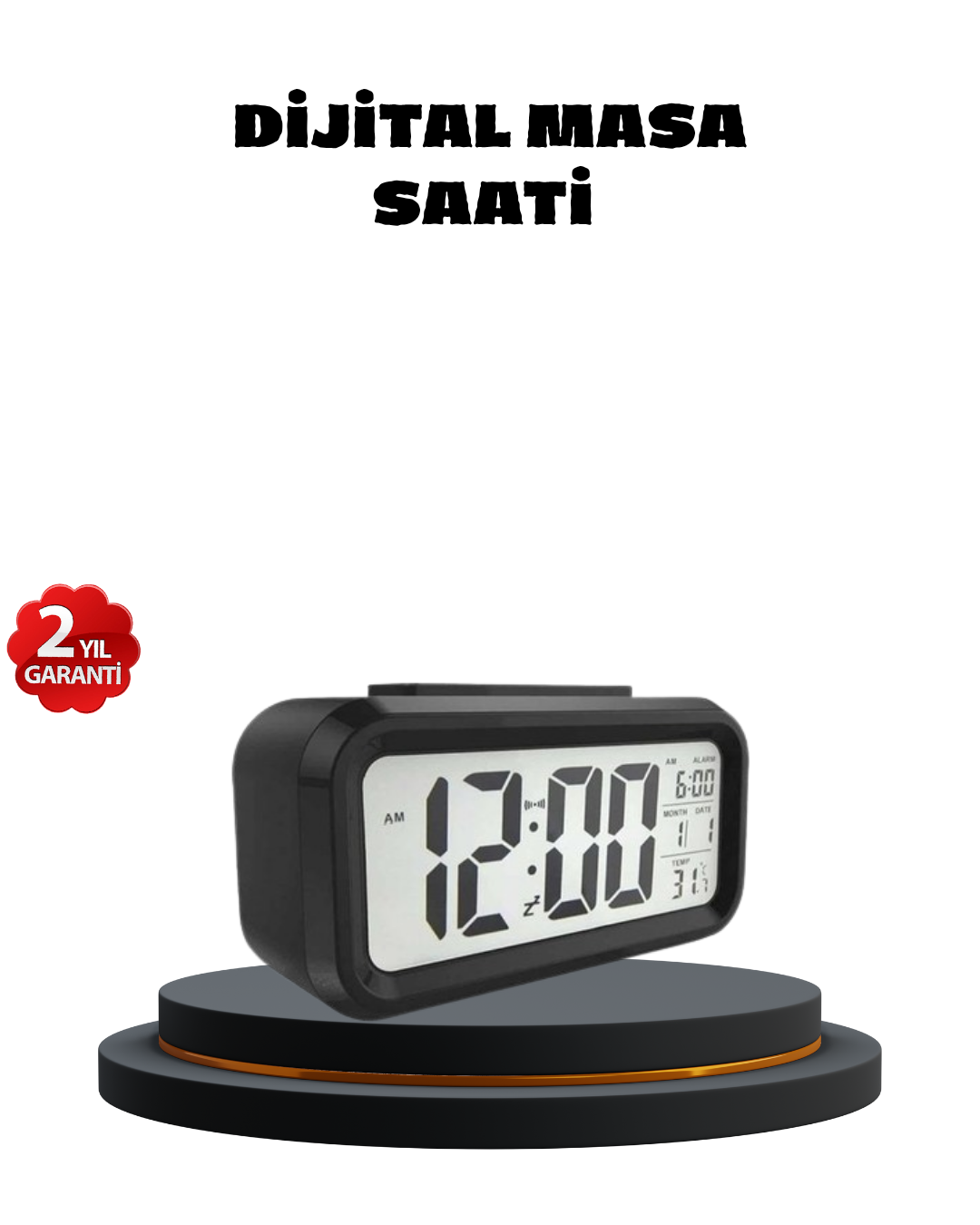 1-28 Sensörlü Dijital Masa Saati Alarm ve Sıcaklık Göstergeli - Vipsepet - Görsel 1