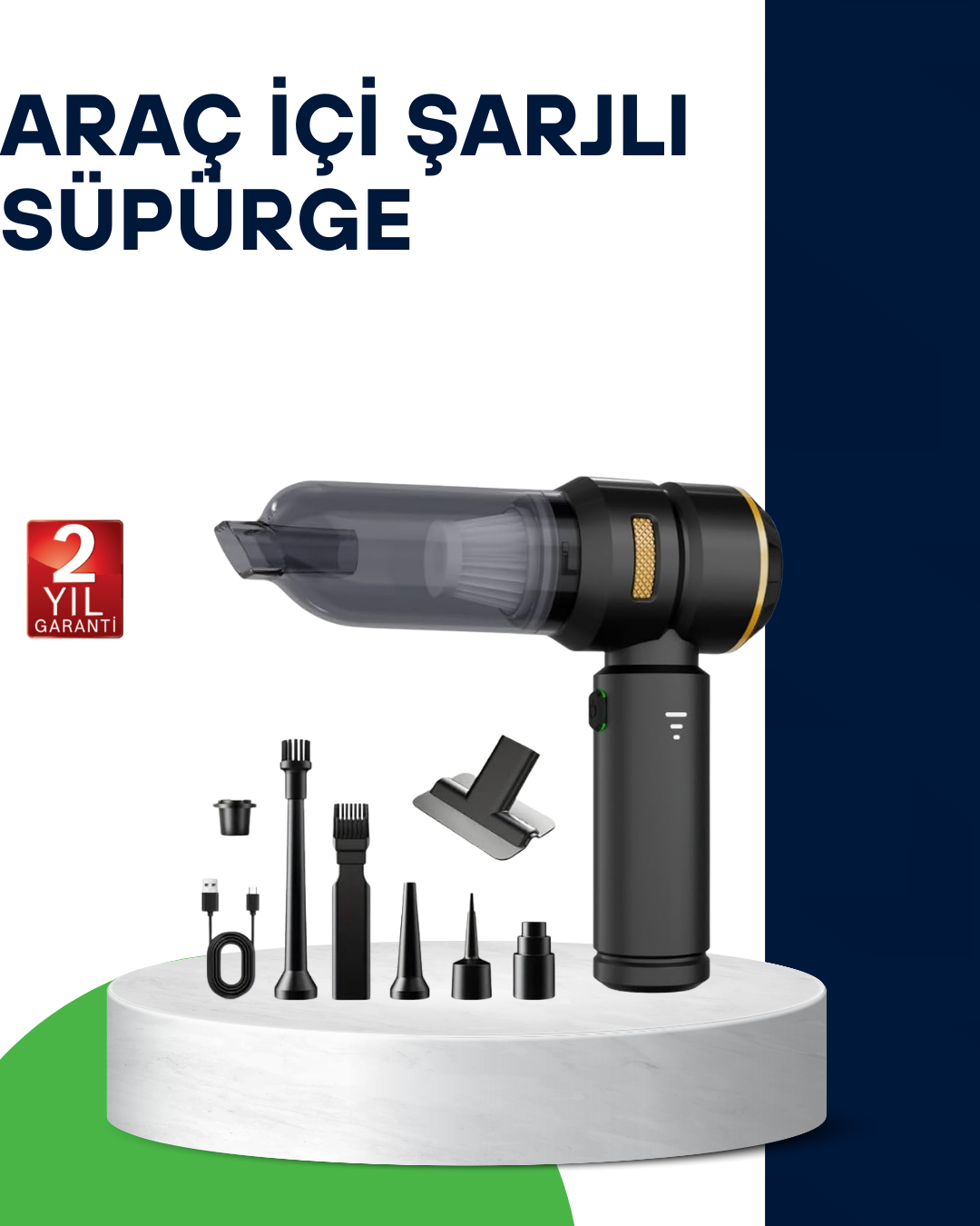 1-30 Kablosuz Şarjlı Araç İçi ve Küçük Alanlar İçin Güçlü Vakumlu Süpürge - Vipsepet - Görsel 1