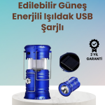 Şarj Edilebilir Güneş Enerjili Kızaklı Kamp Feneri – USB Çıkışlı, Katlanabilir, Dayanıklı ve Çok Fonksiyonlu - Vipsepet