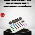 Canlı Yayın ve Karaoke İçin Profesyonel Ses Kartı Bluetooth Destekli - Vipsepet