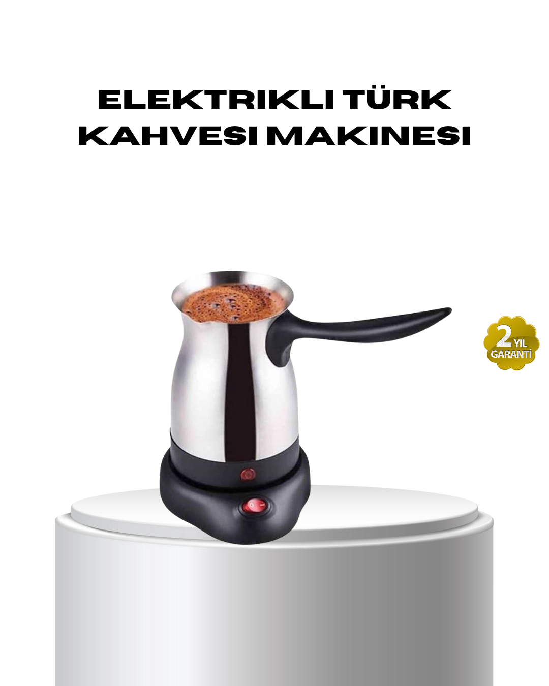 1-36 Paslanmaz Çelik Elektrikli Cezve 800W 6 Fincan Kapasiteli - Vipsepet - Görsel 1
