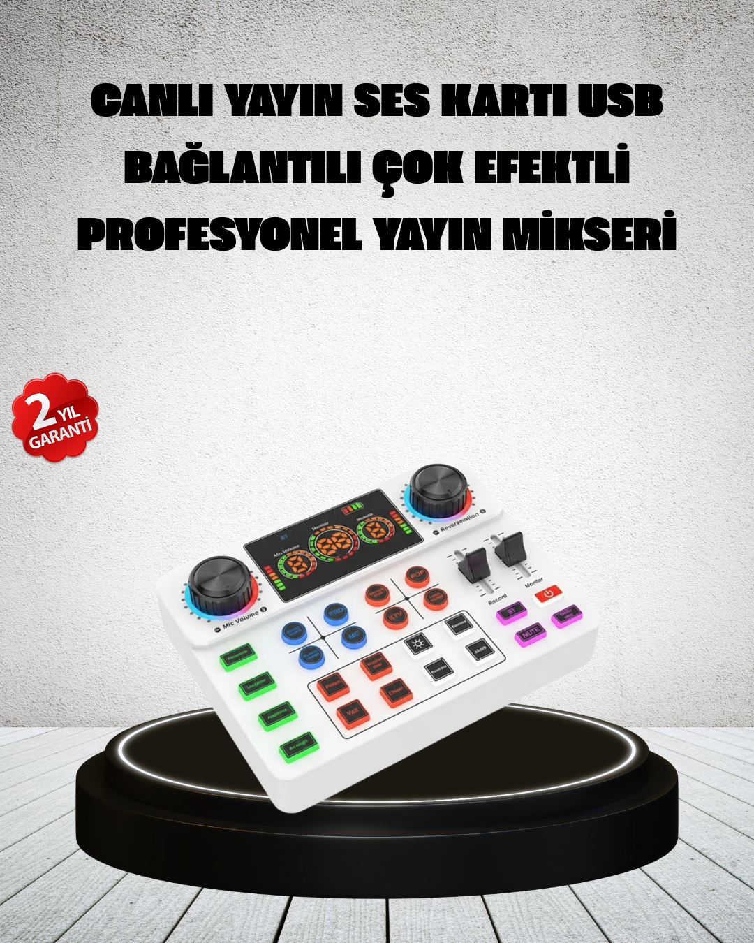 1-36 Canlı Yayın ve Karaoke İçin Profesyonel Ses Kartı Bluetooth Destekli - Vipsepet - Görsel 1