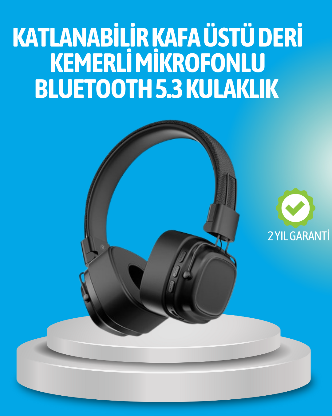 1-37 Deep Bass Destekli Kablosuz Katlanabilir Kulak Üstü Kulaklık - Vipsepet - Görsel 1