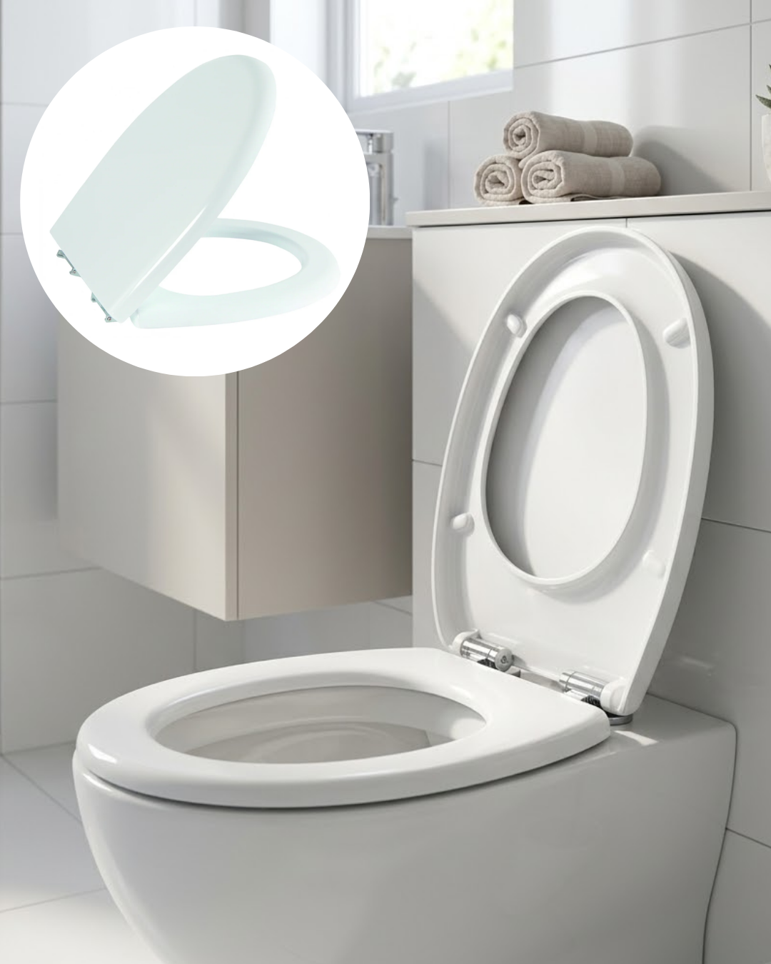 1-38 Universal Klozet Kapağı Kolay Montaj Kaydırmaz Alt Ped Dayanıklı Banyo Aksesuarı - Vipsepet - Görsel 1