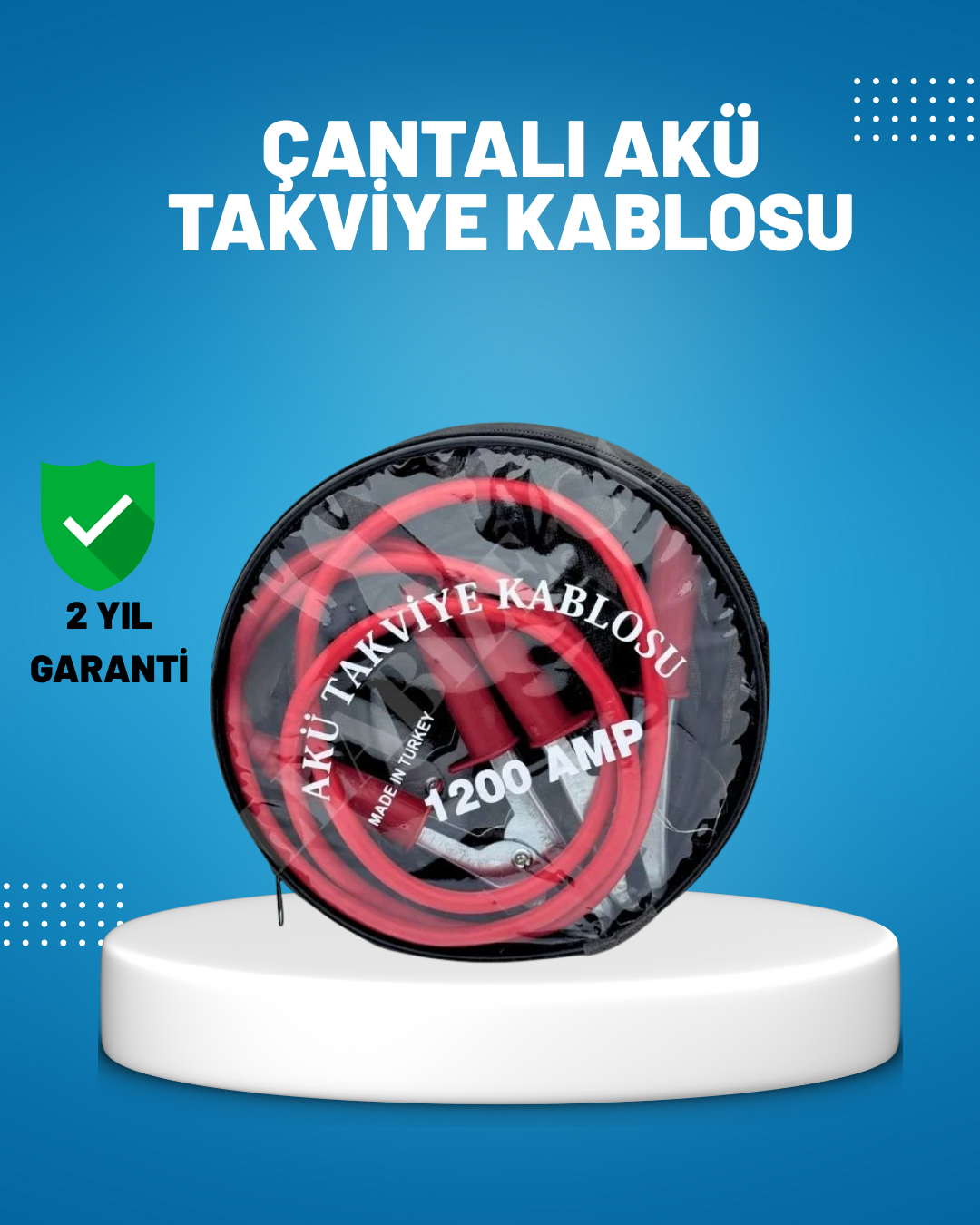 1-42 1200 Amper Akü Takviye Kablosu 2 Metre İzoleli Bakır Uçlu - Vipsepet - Görsel 1