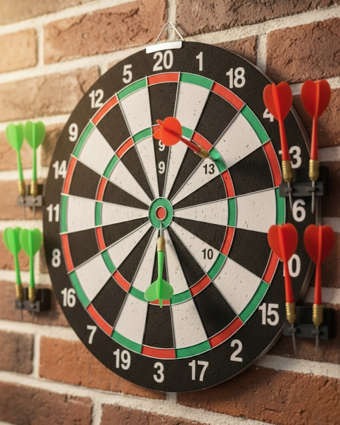 1-42 12 İnç Dart Tahtası 4 Adet Metal Uçlu Dart Oku Kolay Montajlı - Vipsepet - Görsel 1