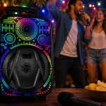 8 İnç Taşınabilir Karaoke Hoparlör Mikrofonlu RGB Işıklı Bluetooth Speaker - Vipsepet