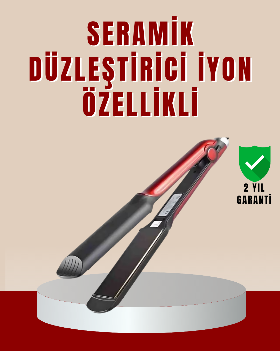 1-45 Profesyonel Saç Düzleştirici – 360° Döner Kablo ve Kompakt Tasarım - Vipsepet - Görsel 1