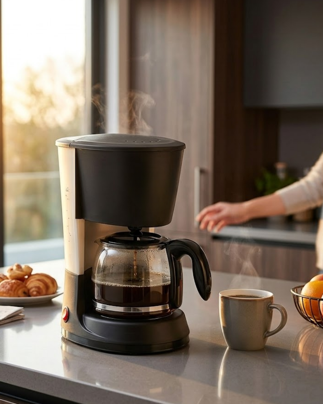1-47 12 Fincan Filtre Kahve Makinesi 1.2 Litre Damlatmaz Sistem Kahve Makinesi - Vipsepet - Görsel 1