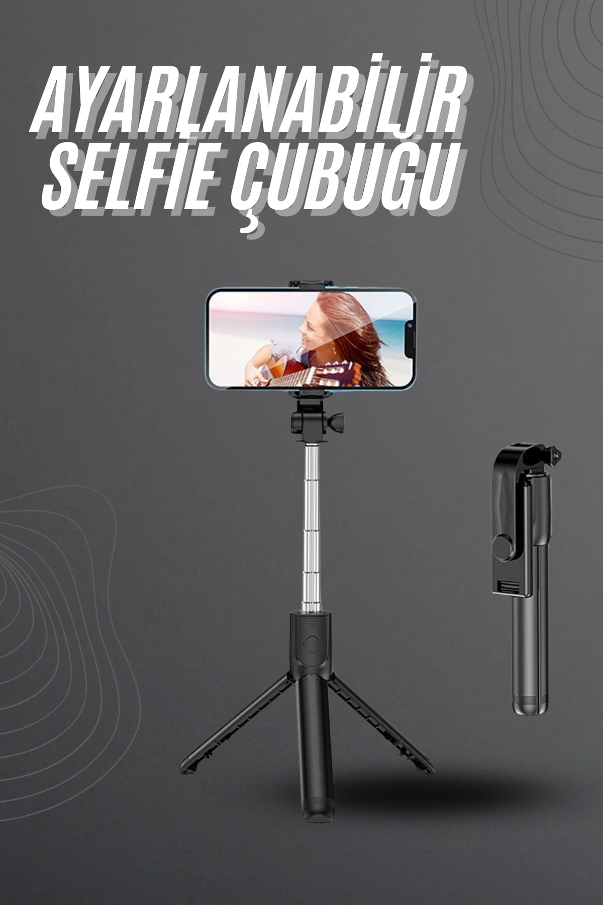 1-47 Selfie Çubuğu Tripod Bluetooth Kumandalı Selfie Çubuğu Telefon Tutucu - Vipsepet - Görsel 1