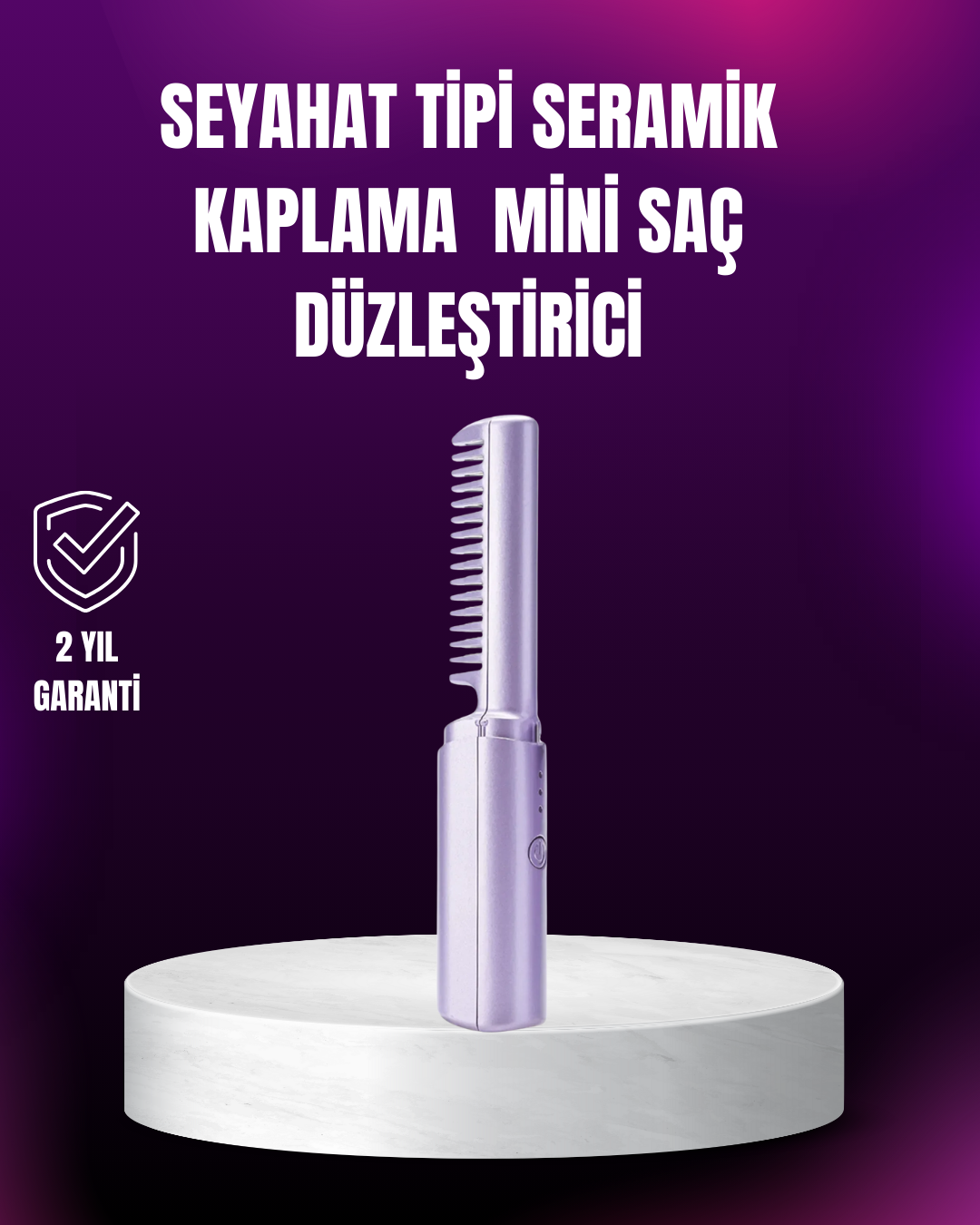 1-49 Kablosuz USB Şarjlı Saç Düzleştirici Tarak – Seyahat Boy - Vipsepet - Görsel 1