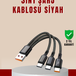 3’ü 1 Arada Hızlı Şarj Kablosu – iOS Android Type-C Uyumlu - Vipsepet